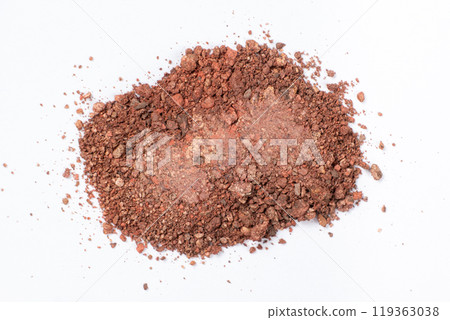Scattered eyeshadow on a white background. Eye shadow texture Scattered eyeshadow on a white background. Eye shadow texture 119363038
