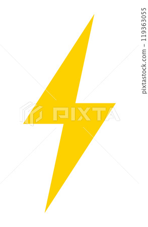 閃電圖示單黃色向量圖 119363055