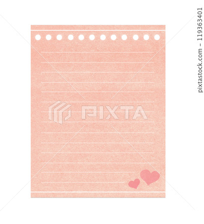 pink note paper with holes on top 119363401