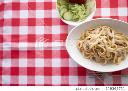 delicious looking carbonara delicious looking carbonara 119363731