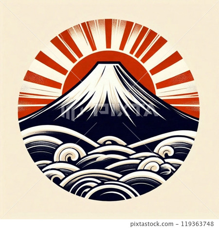 富士山的第一縷日出，象徵著好運和希望 119363748