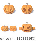 Halloween pumpkin and small pumpkin on white background 119363953