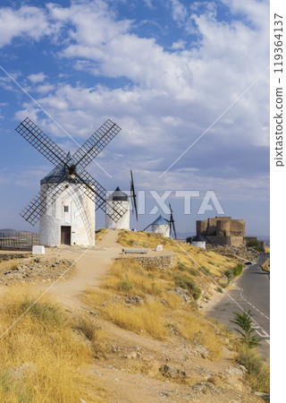 Windmills in Consuegra, Toledo, Castilla La Mancha, Spain Windmills in Consuegra, Toledo, Castilla La Mancha, Spain 119364137