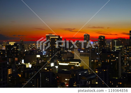 Osaka, Osaka at dusk, Osaka at sunset, magic hour Osaka, Chuo Ward, Osaka, Osaka, sunset over Osaka Bay Osaka, Osaka at dusk, Osaka at sunset, magic hour Osaka, Chuo Ward, Osaka, Osaka, sunset over Osaka Bay 119364856