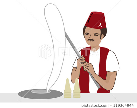 土耳其人製作土耳其冰淇淋 119364944