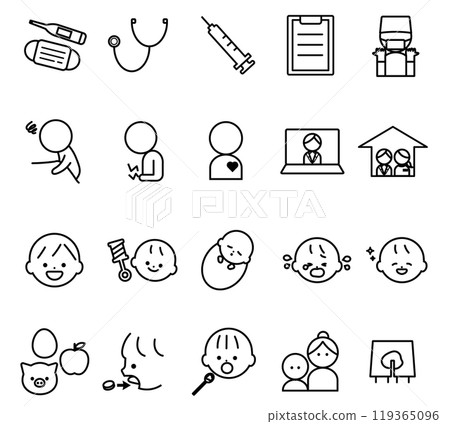 內科兒科圖標集 119365096