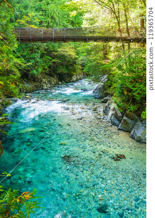[Nagano Prefecture] Akahiko Suspension Bridge in Atera Valley 119365704