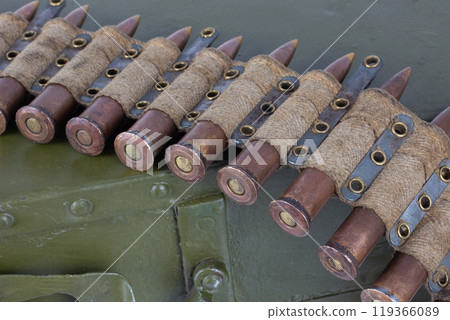 Machine Gun Canvas Belt with Ammunition Machine Gun Canvas Belt with Ammunition 119366089