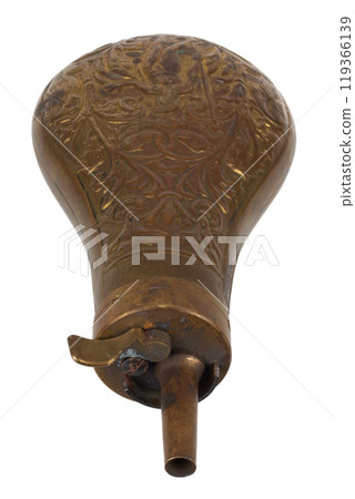 Old west gunpowder flask. 119366139