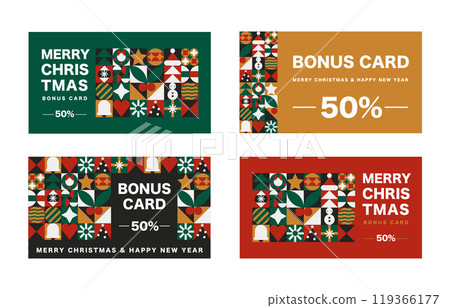 Christmas Geometric Certificate Set, Bauhaus Inspired Patterns for Holiday Branding Christmas Geometric Certificate Set, Bauhaus Inspired Patterns for Holiday Branding 119366177