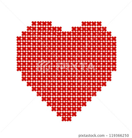 Cross-stitched heart illustration 119366250