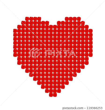 Cross-stitched heart illustration Cross-stitched heart illustration 119366253