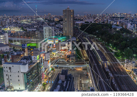 [夜景]王子站週邊的街景[Kitatopia展望大廳] 119366428