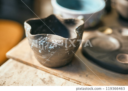 The process of creating pottery.  119366463