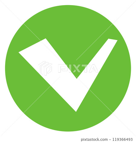 Tick round symbol. Green check mark icon 119366493