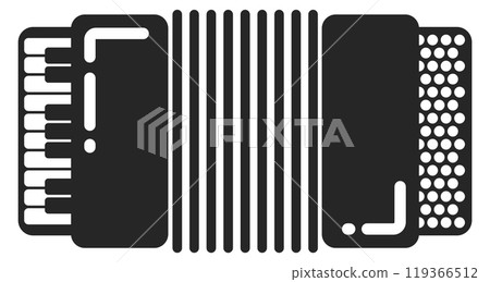 Accordion black icon. Music concert instrument symbol 119366512