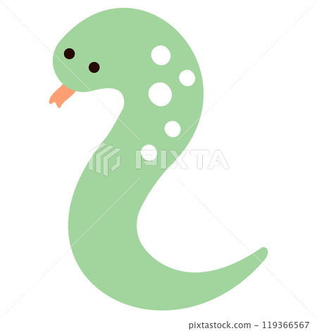 Illustration of a snake sticking out its tongue 119366567