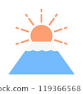 Illustration of Mt. Fuji and first sunrise 119366568