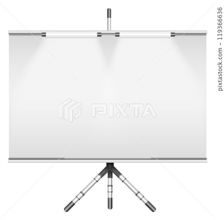 Whiteboard mockup. Presentation screen white realistic display 119366636