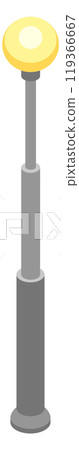 Street light isometric icon. Electric city lantern Street light isometric icon. Electric city lantern 119366667
