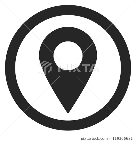 Geo pin black icon. Navigation symbol. Location sign 119366681