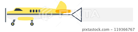 Air banner ad with flying plane. Sky promo 119366767
