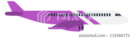 Plane side view. Commercial jet. Travel transport 119366773