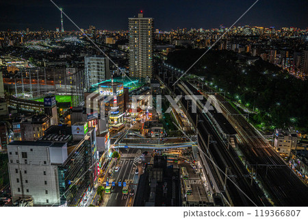 [夜景]王子站週邊的街景[Kitatopia展望大廳] 119366807
