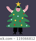 Man in Christmas tree costume 119366812