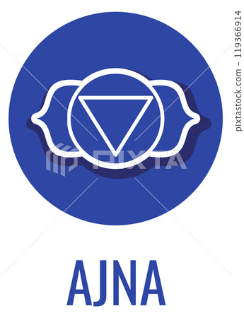 Ajna logo. Sanskrit religion symbol. Spiritual sign 119366914