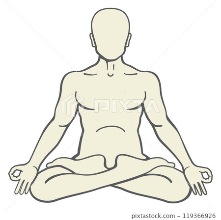 Man in lotus pose. Zen person. Calm position 119366926