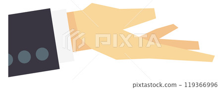 Open arm empty hand. Giving or getting gesture Open arm empty hand. Giving or getting gesture 119366996