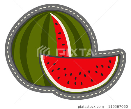 Watermelon patch. Summer fashion sticker. Textile print 119367060