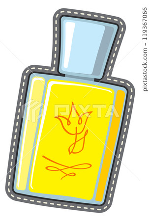 Fragrance bottle patch. Fashion sticker. Perfume label Fragrance bottle patch. Fashion sticker. Perfume label 119367066