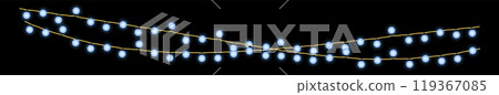 Glowing christmas light garland. White lamp string Glowing christmas light garland. White lamp string 119367085