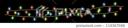 Shining light garland. Event decor. Party celebration Shining light garland. Event decor. Party celebration 119367086