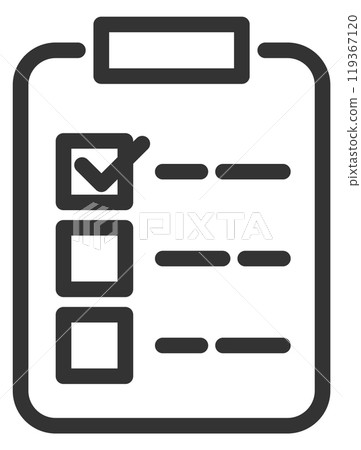 Checklist line icon. Survey form. Document sign 119367120