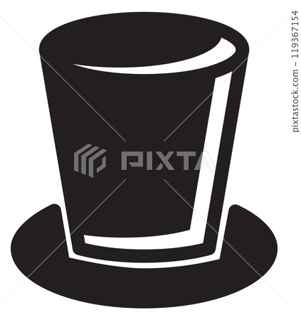 Top hat black icon. Male cylinder cap Top hat black icon. Male cylinder cap 119367154