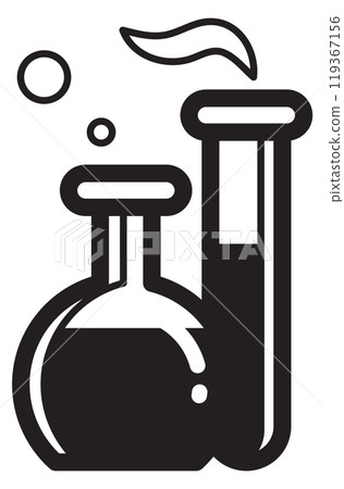 Chemical glass black icon. Alchemy potions symbol Chemical glass black icon. Alchemy potions symbol 119367156