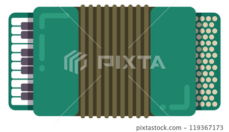 Accordion color icon. French traditional music instrument 119367173