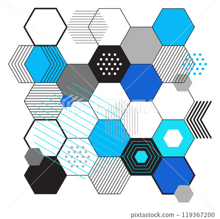 Honeycomb grid abstract background. Abstract color geometric shape Honeycomb grid abstract background. Abstract color geometric shape 119367200