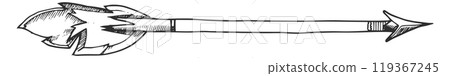 Arrow doodle. Decorative boho tribal element drawing 119367245