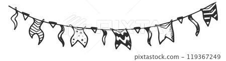 Hanging paper flag. Party decoration. Festival bunting 119367249