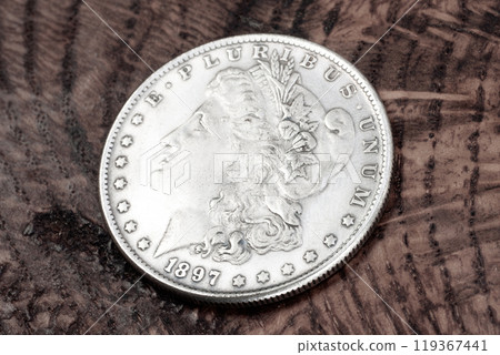 Old USA 1897 year US silver dollar coin 119367441