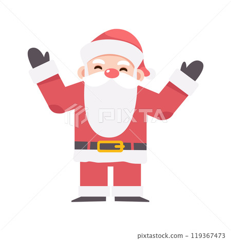Santa claus with christmas costume . Cartoon character . Flat design . Vector . 119367473