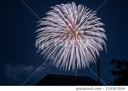 Big fireworks seen from the house 119367604