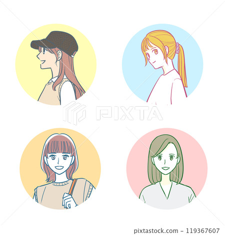 時尚女性圖示集 119367607