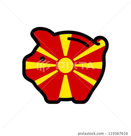 Flag of piggy bank icon 119367616