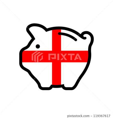 Flag of piggy bank icon Flag of piggy bank icon 119367617