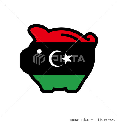 Flag of piggy bank icon 119367629